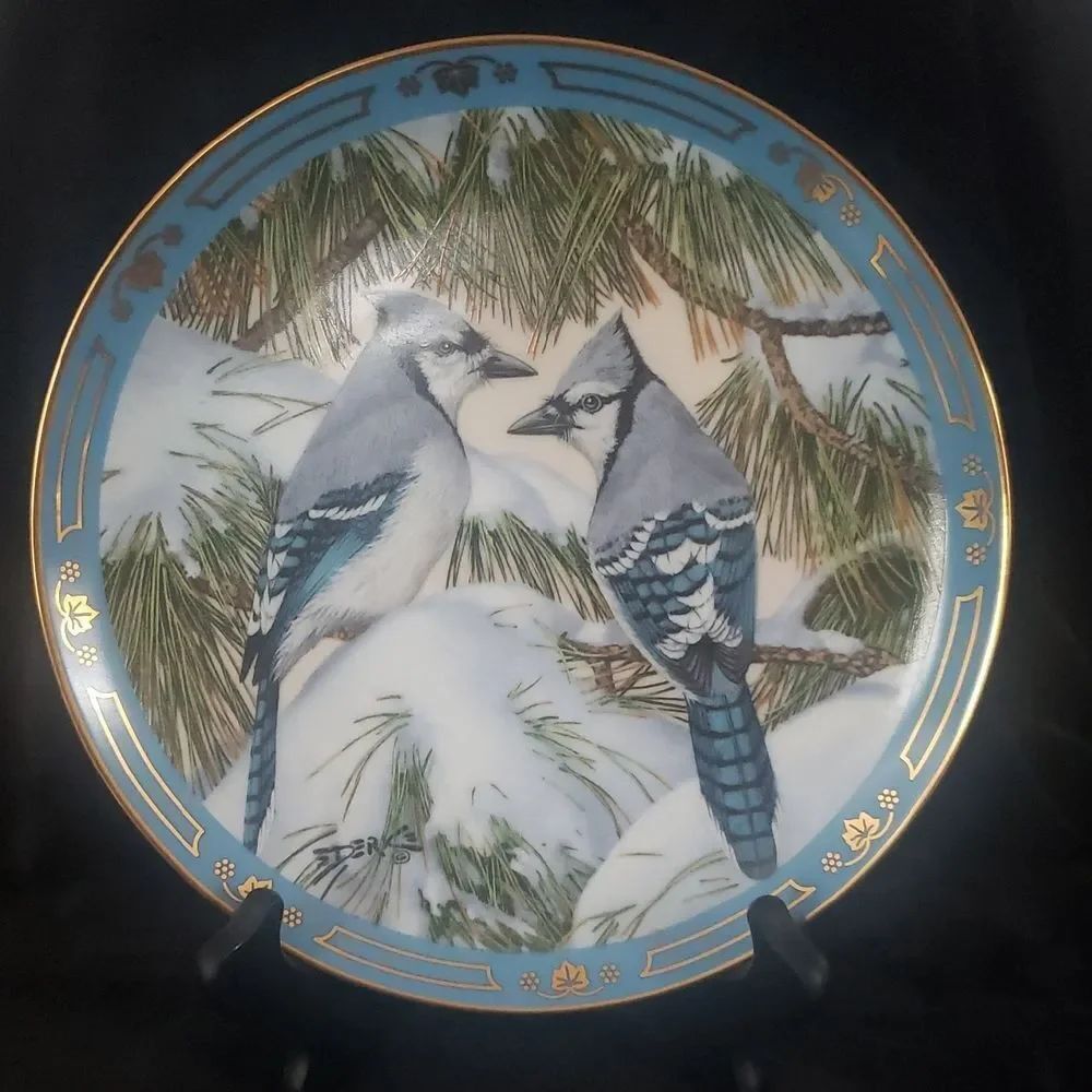 Derk Hansen "Blue Christmas" Decorative Collectible Plate from the Danbury Mint